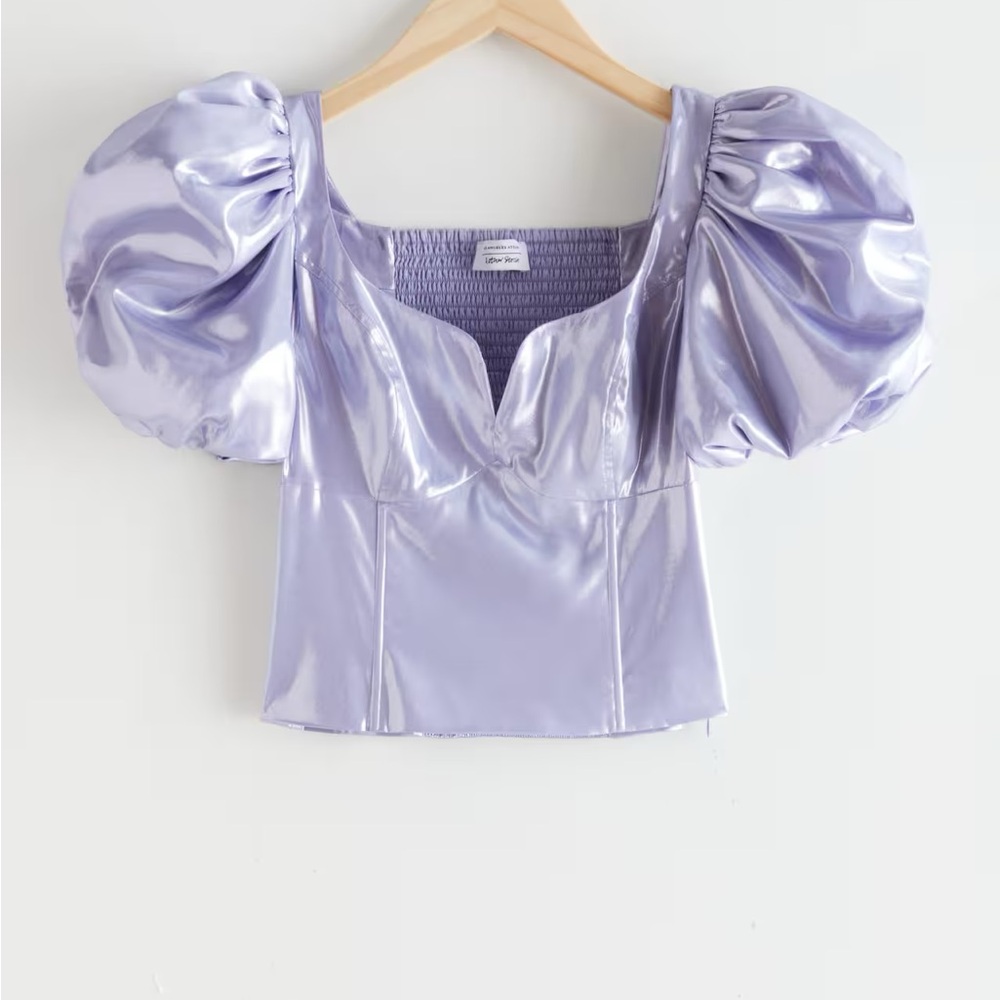 Metallic Puff Sleeve crop Top Brand new
